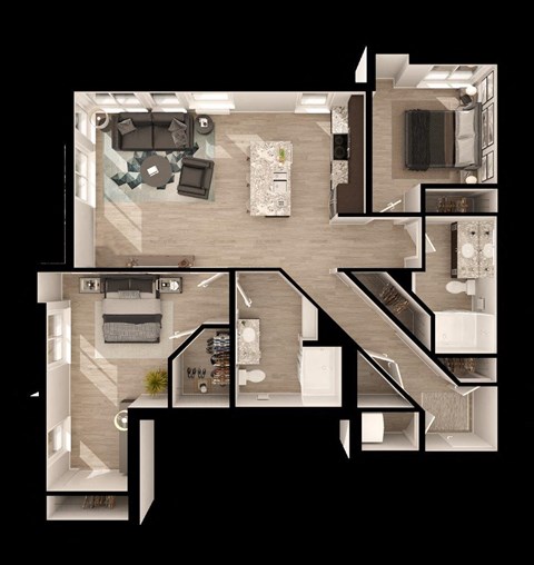 Anthem PDX Apartments D3f Floor Plan